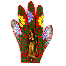 Load image into Gallery viewer, Handmade Mexican Wood Milagro Hands - Virgen de Guadalupe Art & Decor Muertolandia.com Body 117