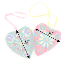 Load image into Gallery viewer, Handmade Mexican Christmas Navidad Ornaments - Corazones Hearts (2 Pack) Holiday Decor Muertolandia.com