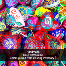 Load image into Gallery viewer, Handmade Mexican Christmas Navidad Ornaments - Corazones Hearts (2 Pack) Holiday Decor Muertolandia.com
