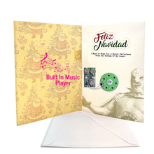 Load image into Gallery viewer, Musical Greeting Card - Feliz Navidad - Luchador Greeting Cards Muertolandia.com