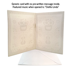 Load image into Gallery viewer, Musical Greeting Card - Papel Picado - Cielito Lindo Greeting Cards Muertolandia.com