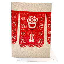 Load image into Gallery viewer, Musical Greeting Card - Papel Picado - Cielito Lindo Greeting Cards Muertolandia.com 1 Card