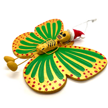 Load image into Gallery viewer, Handmade Jumbo Mariposa Navidad Butterfly Ornament (Calaca Claus 2 Pack) Art & Decor Mexico CC