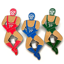 Load image into Gallery viewer, Lucha Por Happy Hour - Luchador Mexican Wrestler Bottle Cap Opener Bottle Openers Muertolandia.com