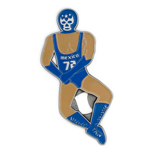Load image into Gallery viewer, Lucha Por Happy Hour - Luchador Mexican Wrestler Bottle Cap Opener Bottle Openers Muertolandia.com Blue Luchador