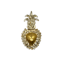 Load image into Gallery viewer, Handmade Tin Mexican Milagro Hearts - Chicas - Oro y Plata Tin Milagro Hearts Mexico Flair - Corazon de Oro