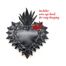 Load image into Gallery viewer, Handmade Tin Mexican Milagro Hearts - Rayos de Fe Tin Milagro Hearts Mexico MH