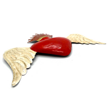 Load image into Gallery viewer, Handmade Tin Mexican Flying Milagro Hearts - Angel Wings Tin Milagro Hearts Mexico MH