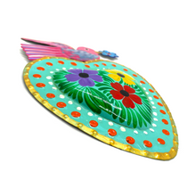 Load image into Gallery viewer, Handmade Tin Mexican Milagro Hearts - Daisy Bird Tin Milagro Hearts Mexico MH