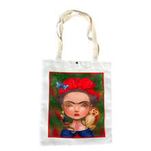 Load image into Gallery viewer, Frida Canvas Tote Bag Totes & Purses Mexico Frida With Mono