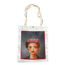 Load image into Gallery viewer, Frida Canvas Tote Bag Totes & Purses Mexico Frida Self Portrait