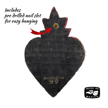 Load image into Gallery viewer, Handmade Solid Wood Carved Mexican Milagro Hearts - Miracle Flair Series Tin Milagro Hearts Mexico MH