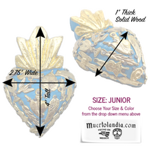 Load image into Gallery viewer, Handmade Solid Wood Carved Mexican Milagro Hearts - Miracle Flair Series Tin Milagro Hearts Mexico MH