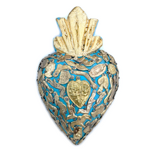 Load image into Gallery viewer, Handmade Solid Wood Carved Mexican Milagro Hearts - Miracle Flair Series Tin Milagro Hearts Mexico MH
