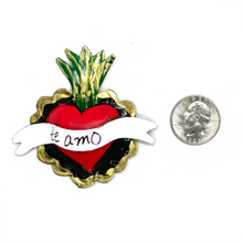 Load image into Gallery viewer, Handmade Frida 3D Tin Hearts - Chiquita Magnet Shadow Boxes Mexico MH