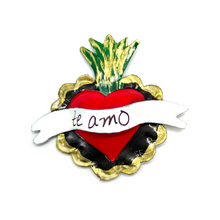 Load image into Gallery viewer, Handmade Frida 3D Tin Hearts - Chiquita Magnet Shadow Boxes Mexico MH Te Amo