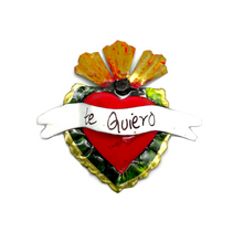 Load image into Gallery viewer, Handmade Frida 3D Tin Hearts - Chiquita Magnet Shadow Boxes Mexico MH Te Quiero