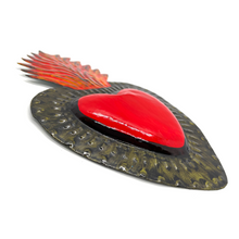 Load image into Gallery viewer, Handmade Tin Mexican Milagro Hearts - Tapatio Flame Tin Milagro Hearts Mexico MH