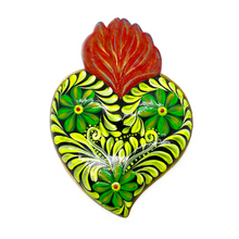 Load image into Gallery viewer, Handmade Tin Mexican Milagro Hearts - Corazonado de Milagro Tin Milagro Hearts Mexico MH Green