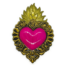Load image into Gallery viewer, Handmade Tin Mexican Milagro Hearts - San Miguel de Oro Tin Milagro Hearts Mexico MH Pink