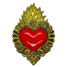 Load image into Gallery viewer, Handmade Tin Mexican Milagro Hearts - San Miguel de Oro Tin Milagro Hearts Mexico MH Red