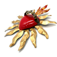 Load image into Gallery viewer, Handmade Tin Mexican Milagro Hearts - Corazon Espinado Tin Milagro Hearts Mexico MH