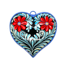 Load image into Gallery viewer, Handmade Tin Mexican Milagro Hearts - Corazon Simpatico Tin Milagro Hearts Mexico MH Blue