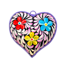 Load image into Gallery viewer, Handmade Tin Mexican Milagro Hearts - Corazon Simpatico Tin Milagro Hearts Mexico MH Lt Pink