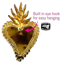 Load image into Gallery viewer, Handmade Tin Mexican Milagro Hearts - Dimpled Heart Tin Milagro Hearts Mexico MH