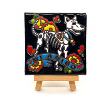 Load image into Gallery viewer, Mexican Handmade Clay Tile and Stand - My Dog, Mi Amigo Tile Mexico Dog Feliz