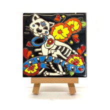 Load image into Gallery viewer, Mexican Handmade Clay Tile and Stand - My Dog, Mi Amigo Tile Mexico Heart Collar