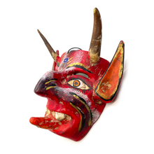 Load image into Gallery viewer, Handmade and Painted - Mexican Ceremonial Folk Mask - Cuernos Art & Decor Mexico F Ixcapuzalco 1003