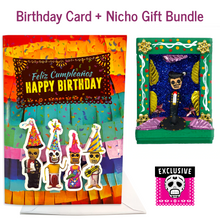 Load image into Gallery viewer, Amigo Musical Birthday Card + Gift Bundle Greeting Cards Muertolandia.com Card + Green Box
