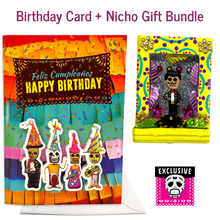 Load image into Gallery viewer, Amigo Musical Birthday Card + Gift Bundle Greeting Cards Muertolandia.com Card + Yellow Box