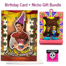 Load image into Gallery viewer, Frida Musical Birthday Card + Gift Bundle Greeting Cards Muertolandia.com Card + Salmon Box