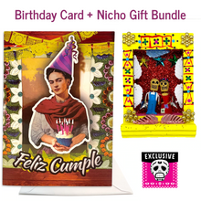 Load image into Gallery viewer, Frida Musical Birthday Card + Gift Bundle Greeting Cards Muertolandia.com Card + Yellow Box