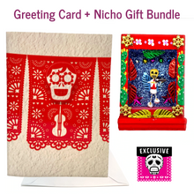 Load image into Gallery viewer, Cielito Lindo Musical Greeting Card + Gift Bundle Greeting Cards Muertolandia.com Card + Red Nicho