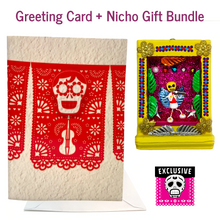 Load image into Gallery viewer, Cielito Lindo Musical Greeting Card + Gift Bundle Greeting Cards Muertolandia.com Card + Yellow Nicho