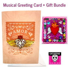 Load image into Gallery viewer, Amor Musical Greeting Card + Gift Bundle Greeting Cards Muertolandia.com Card + Pink Nicho