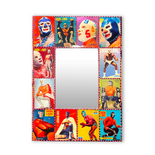 Load image into Gallery viewer, Handmade Mexican Mirror - Luchadores, Mexican Wrestlers, Lucha Libre Art & Decor Mexico