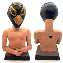 Load image into Gallery viewer, Handmade Folk Art - Luchador, Mexican Wrestler Art & Decor Mexico Jalisco Black/Gold