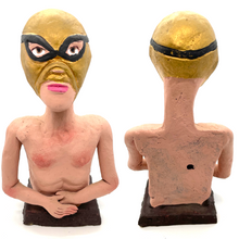 Load image into Gallery viewer, Handmade Folk Art - Luchador, Mexican Wrestler Art & Decor Mexico Jalisco Gold