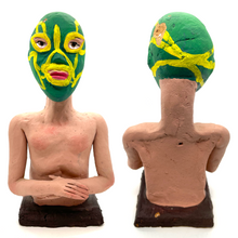 Load image into Gallery viewer, Handmade Folk Art - Luchador, Mexican Wrestler Art & Decor Mexico Jalisco Green