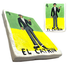 Load image into Gallery viewer, Mexican Handmade JUMBO Clay 3D Lotería Tile Tile Mexico No. 4 - El Catrín