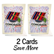 Load image into Gallery viewer, Musical Greeting Card - Congrats! Graduation - Si Se Pudo - "Graduation March...a lo norteño" Greeting Cards Muertolandia.com 2 Cards (Save More)