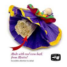 Load image into Gallery viewer, Handmade Mexican Corn Husk Tamal Folklorico Dancer Doll Art & Decor Mexico LA