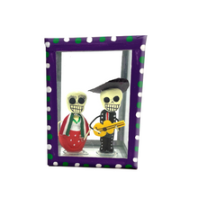 Load image into Gallery viewer, Handmade Window Shadow Box Nicho - See Through Series  - Pareja Folklorico Shadow Boxes Mexico CC Purple