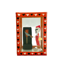 Load image into Gallery viewer, Handmade Window Shadow Box Nicho - See Through Series  - Taquero Shadow Boxes Mexico CC Red