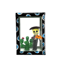 Load image into Gallery viewer, Handmade Window Shadow Box Nicho - See Through Series  - Mariachi con Nopal Shadow Boxes Mexico CC
