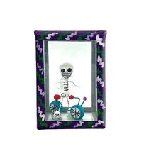 Load image into Gallery viewer, Handmade Window Shadow Box Nicho - See Through Series  - Jr's Bike Shadow Boxes Mexico CC Purple